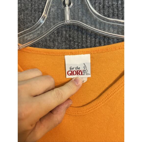 Vintage For The Glory Womens Knit Top XL Orange University Of Tennessee V Neck - Picture 4 of 7